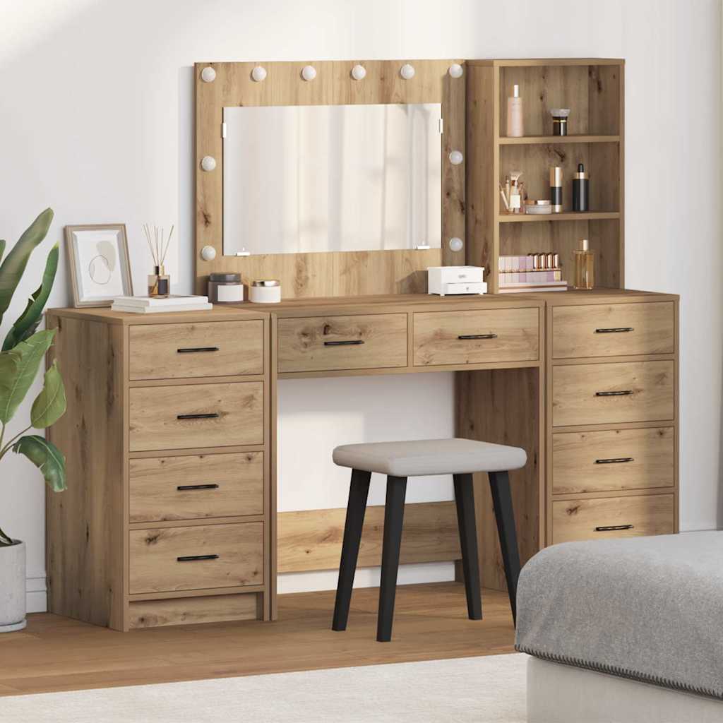 Plafondtafel met lade 3 pcs Artisan Eiken Bewerkt hout