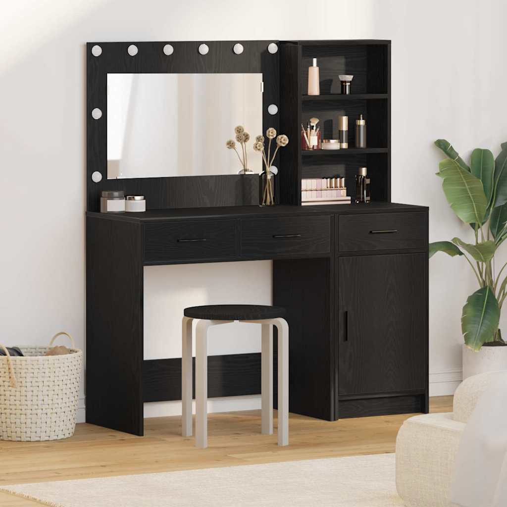 Plafondtafel met spiegellichten 2 pcs Zwart Bewerkt hout