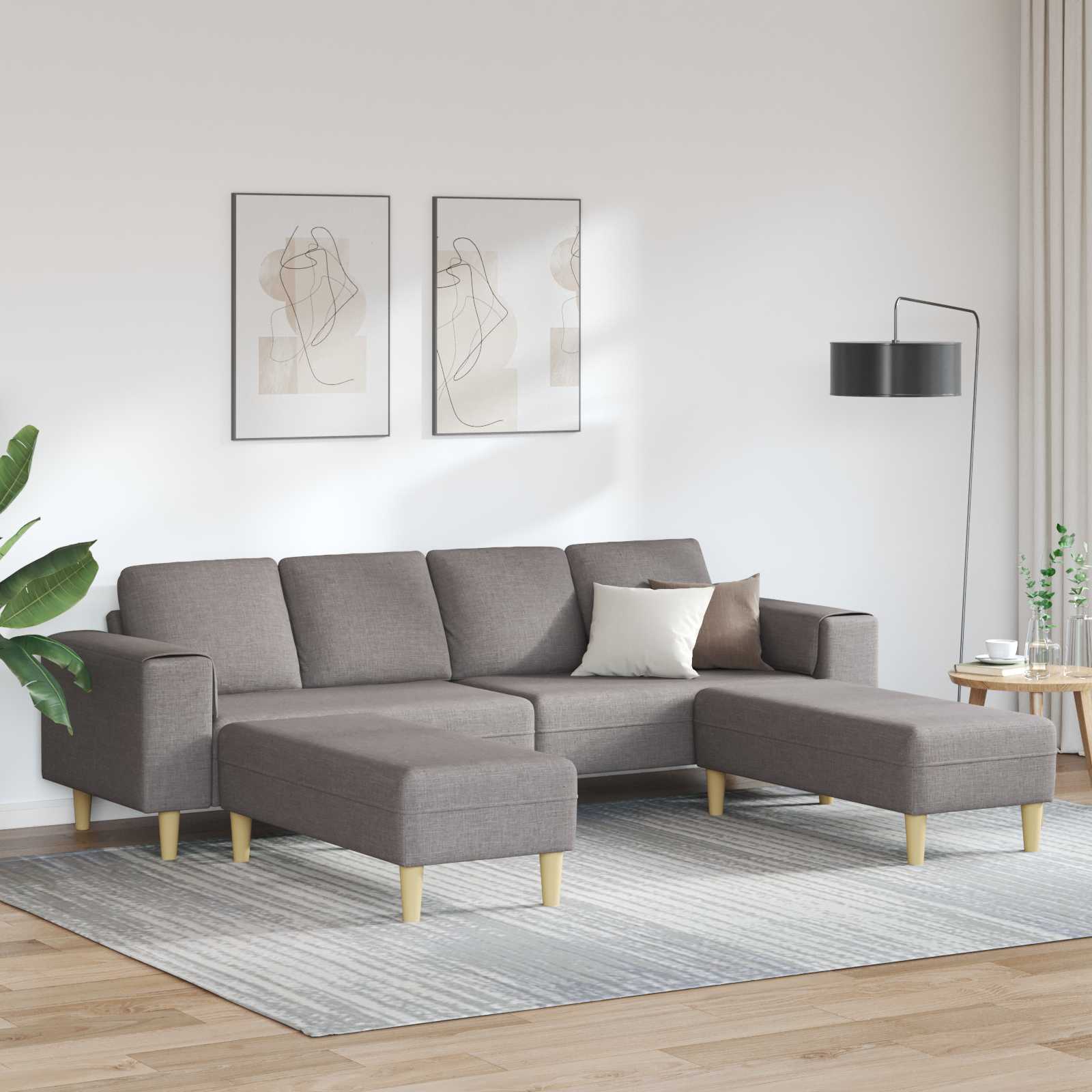 Woonkamer Bank 3 pcs Taupe Polyester