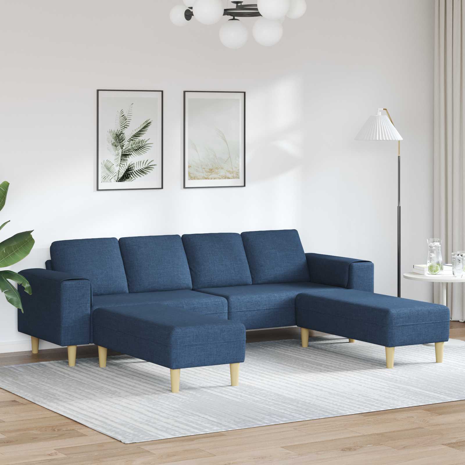 Woonkamer Bank 3 pcs Blauw Polyester