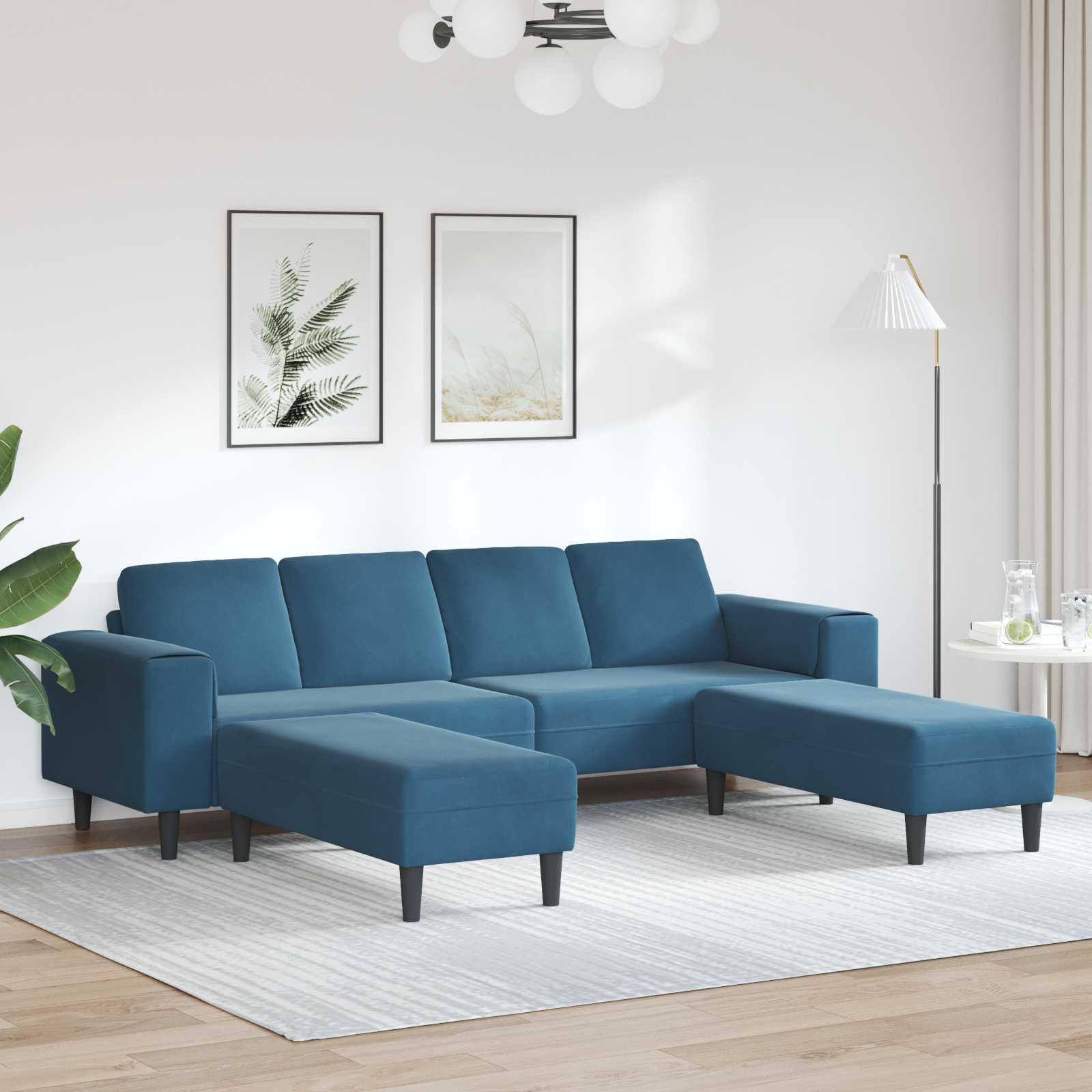 Woonkamer Bank 3 pcs Blauw 250 x 188 x 76 cm