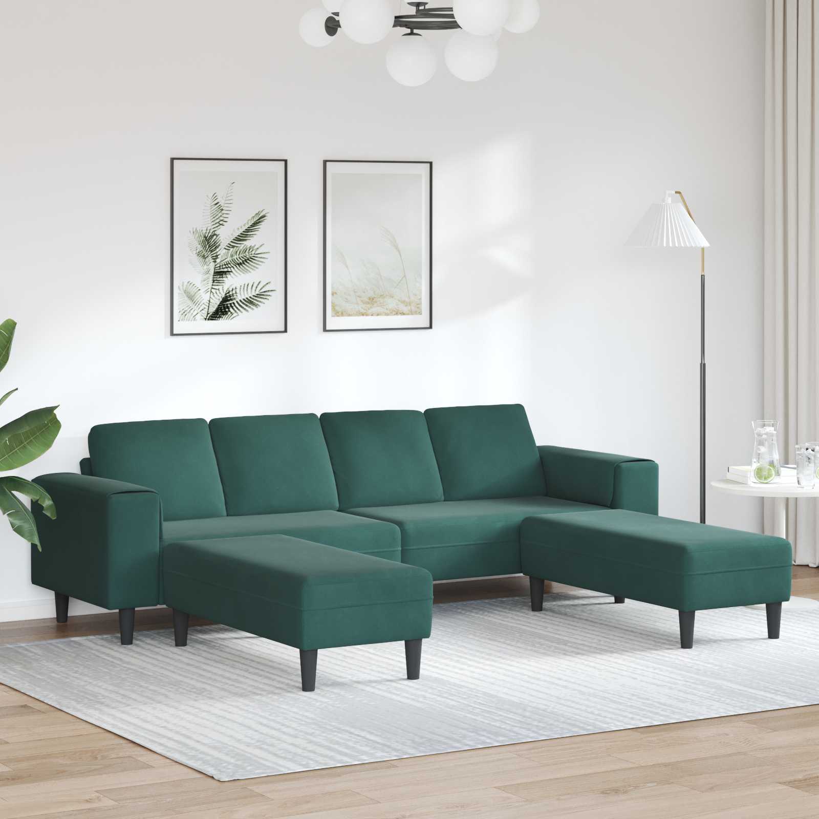 Woonkamer Bank 3 pcs Donkergroen 250 x 188 x 76 cm
