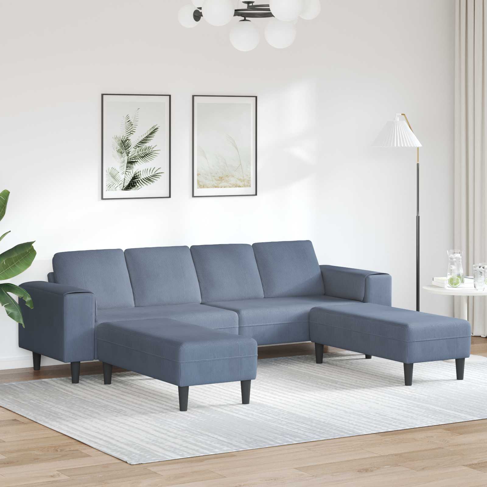 Bank Blauw 250 x 188 x 76 cm Katoen Stof