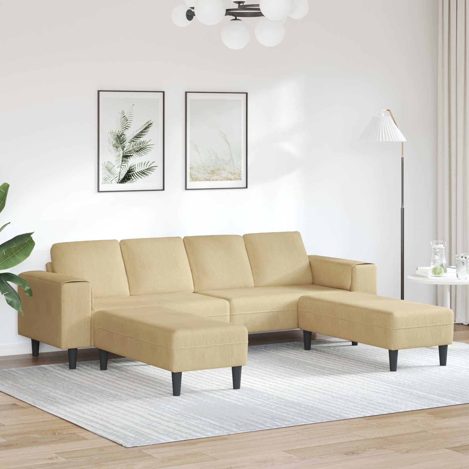 Bank Grijs groen 250 x 188 x 76 cm Katoen Stof – afbeelding 1
