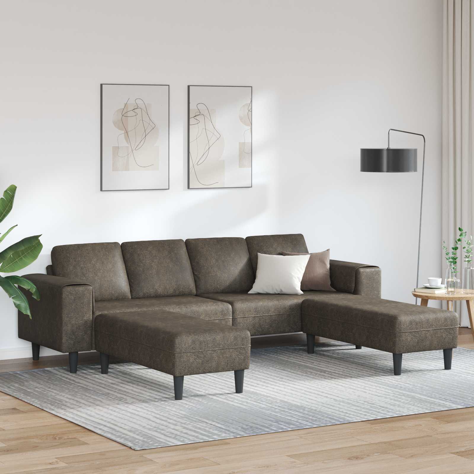 Woonkamer Bank 3 pcs Donkergrijs