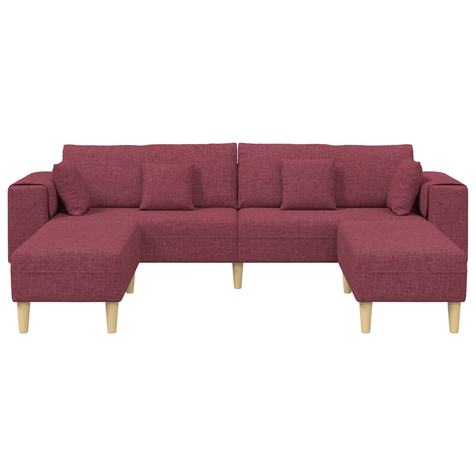 Bank met kussen 3 pcs Wijnrood Stof – afbeelding 4