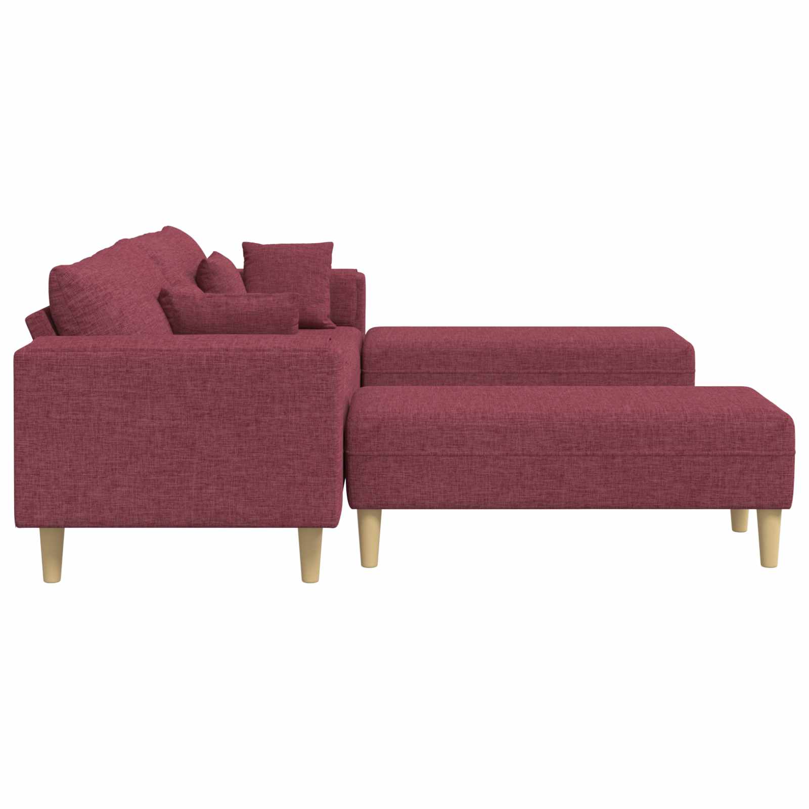 Bank met kussen 3 pcs Wijnrood Stof – afbeelding 5