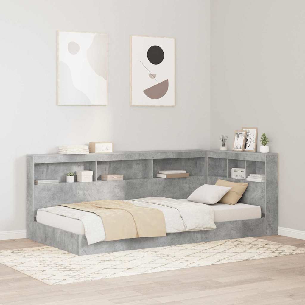Opberghoofdbord met plank Beton Grijs 90 cm Bewerkt hout – afbeelding 1