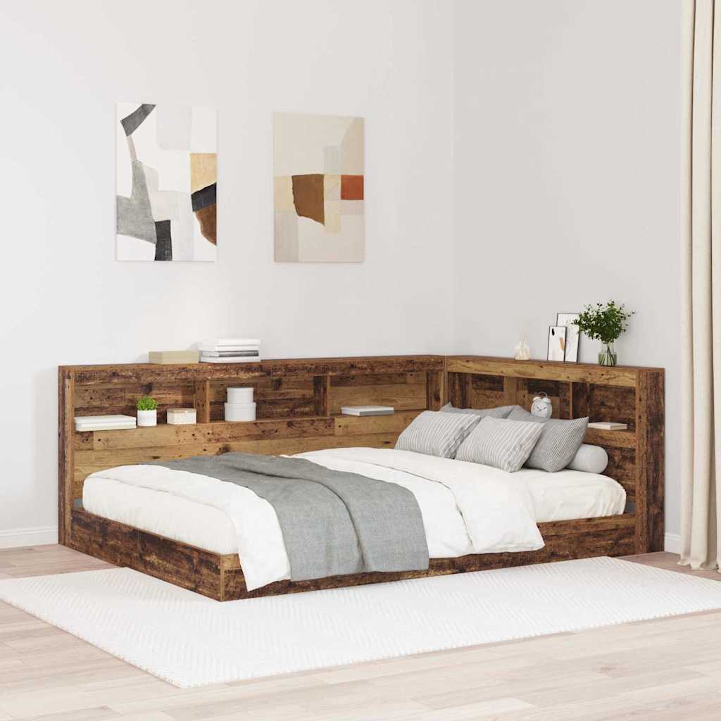 Opberghoofdbord met plank Oud Hout 140 cm Bewerkt hout – afbeelding 1