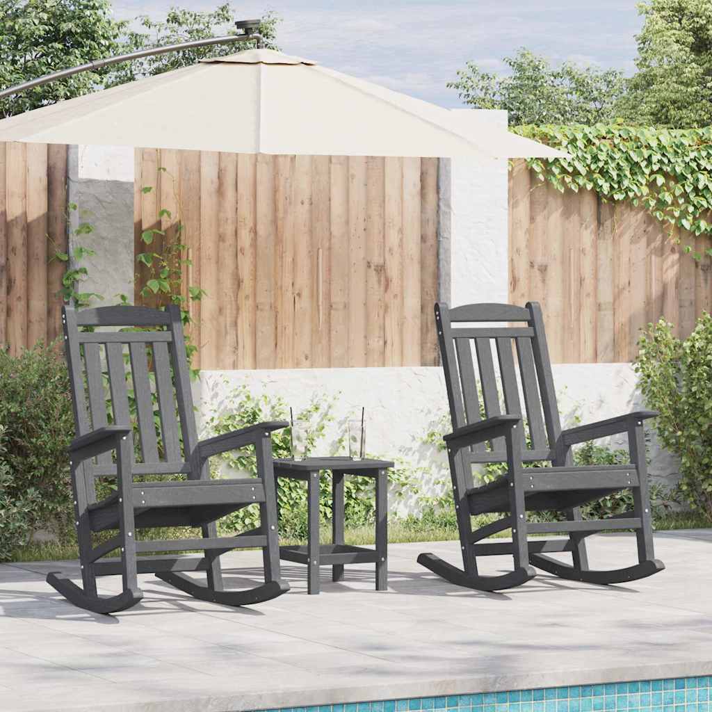 Schommelstoel 2 pcs Lichtgrijs 92 x 70 x 108 cm Polyetheen