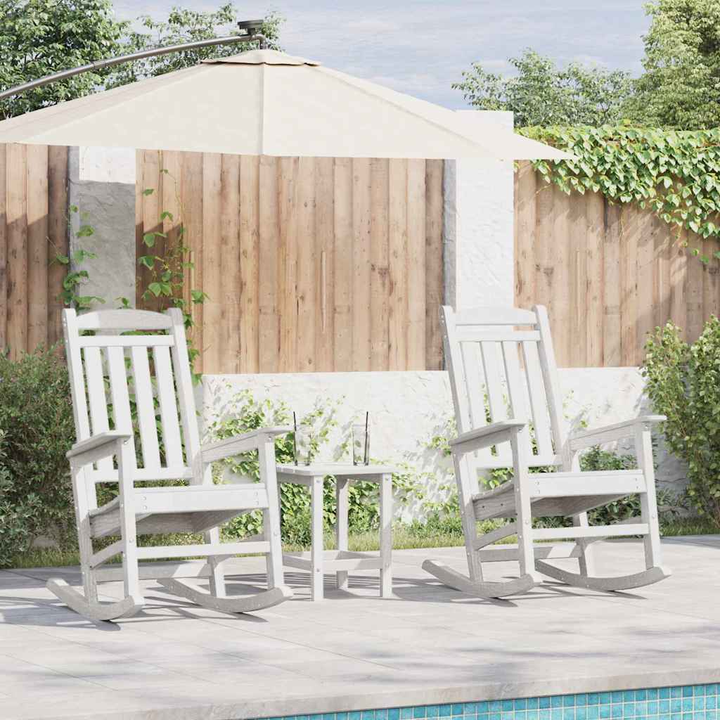 Schommelstoel 3 pcs Wit Polyetheen