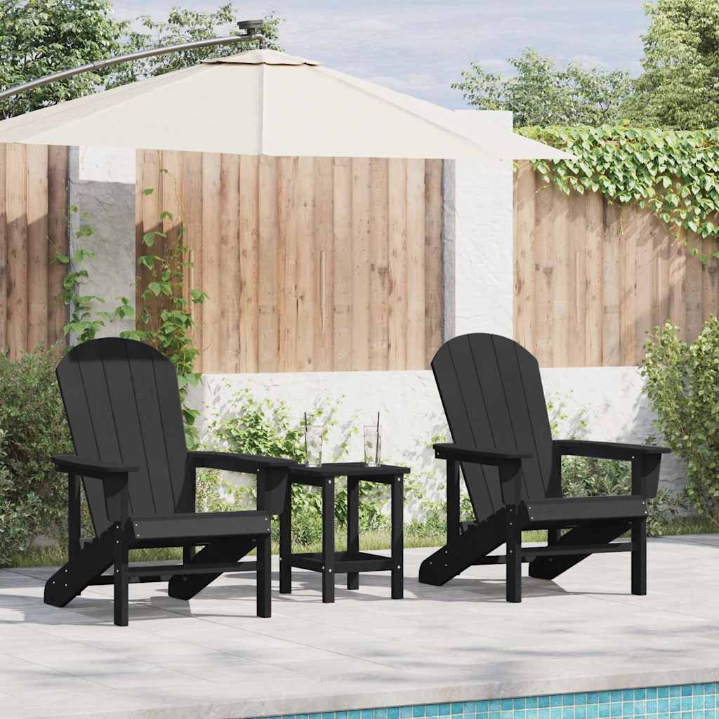 Tuinstoel 2 pcs Zwart 82 x 74 x 92 cm Polyetheen – afbeelding 1