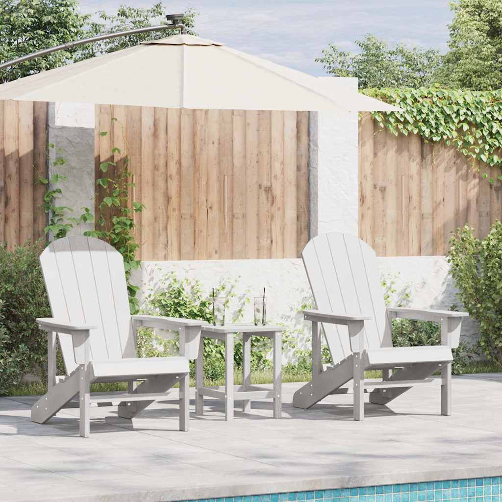 Tuinstoel 3 pcs Wit Polyetheen
