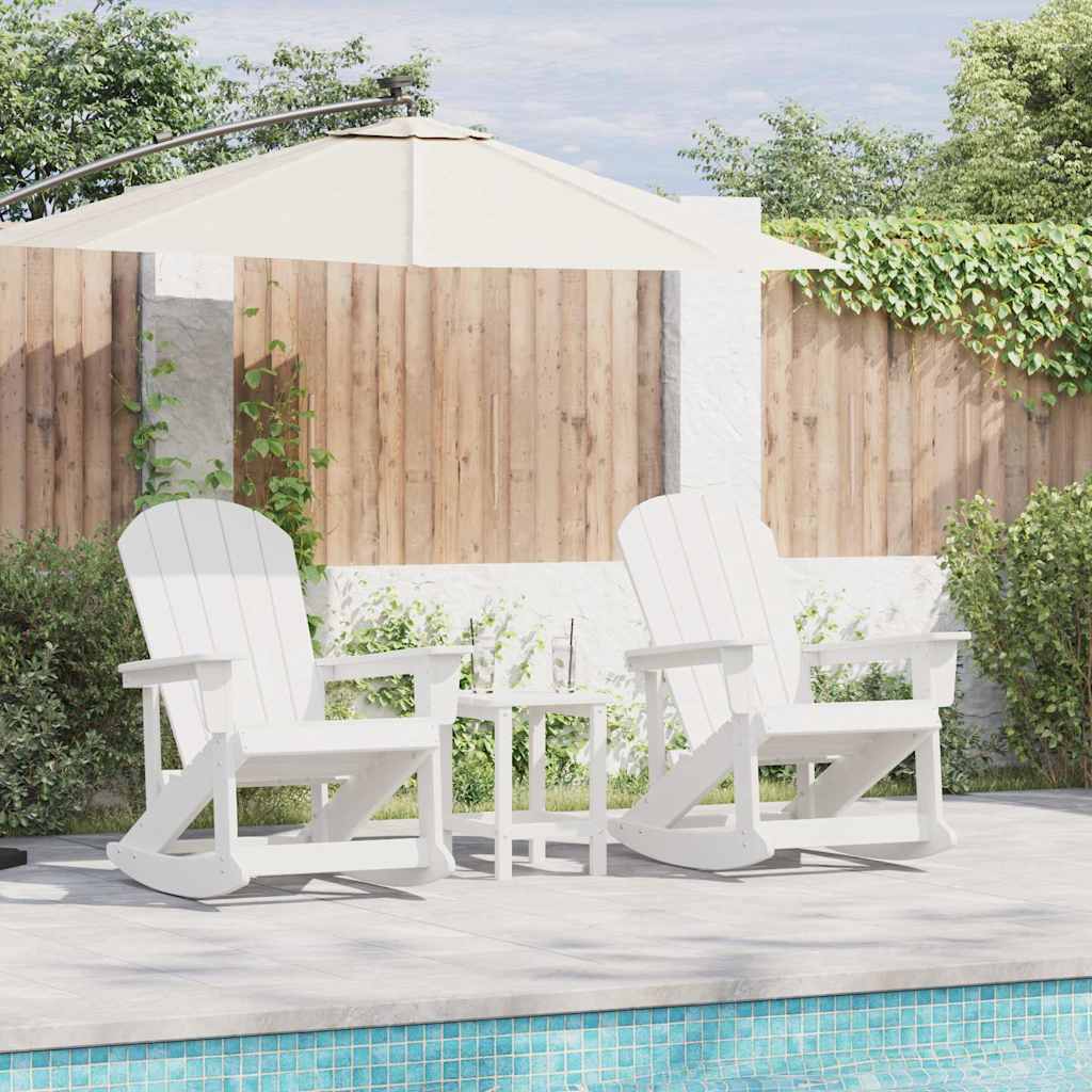 Tuin loungeset 3 pcs Wit HDPE – afbeelding 1