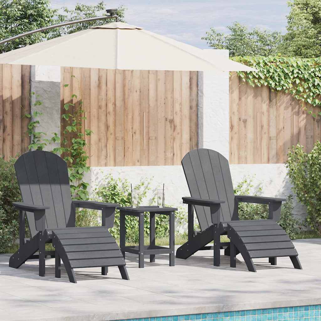 Tuinstoel 3 pcs Lichtgrijs Polyetheen – afbeelding 1
