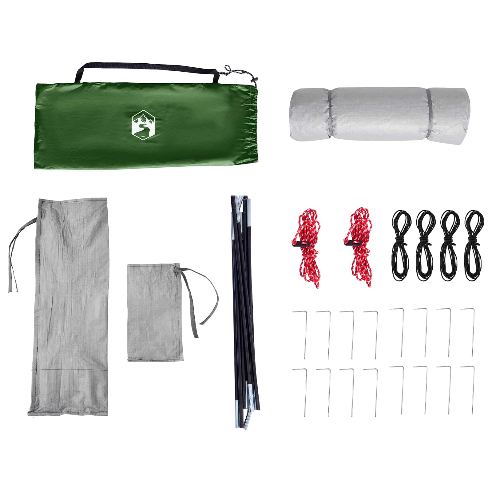 Camping Tent Set met dak met opslag 2 pcs Groen Taffeta en Stof – afbeelding 12