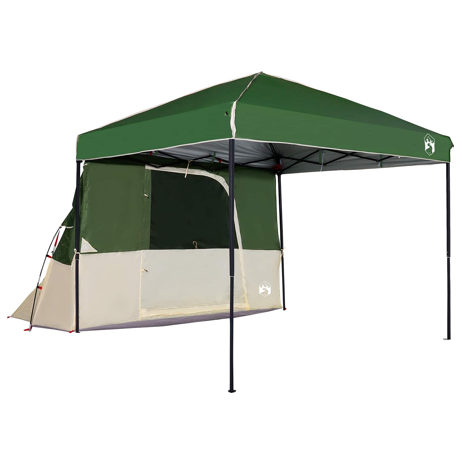 Camping Tent Set met dak met opslag 2 pcs Groen Taffeta en Stof – afbeelding 2
