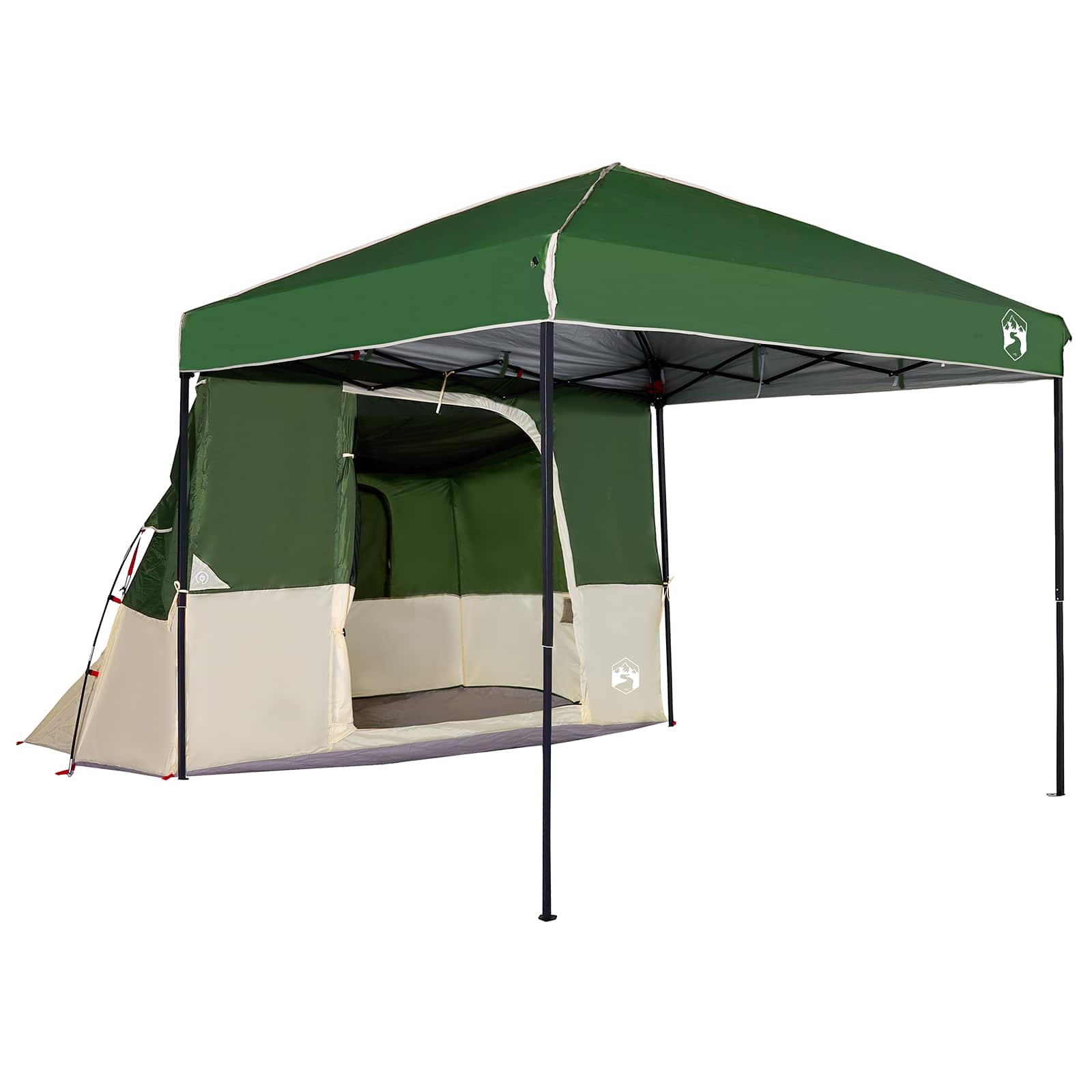 Camping Tent Set met dak met opslag 2 pcs Groen Taffeta en Stof – afbeelding 4