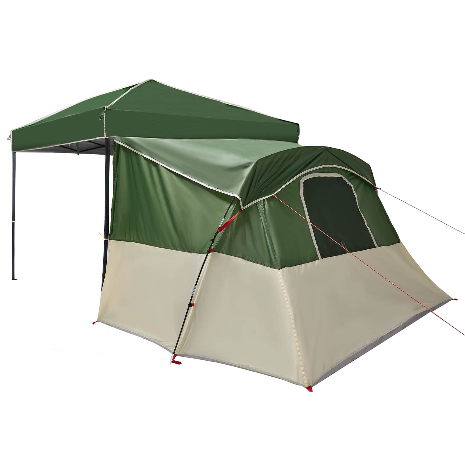 Camping Tent Set met dak met opslag 2 pcs Groen Taffeta en Stof – afbeelding 9