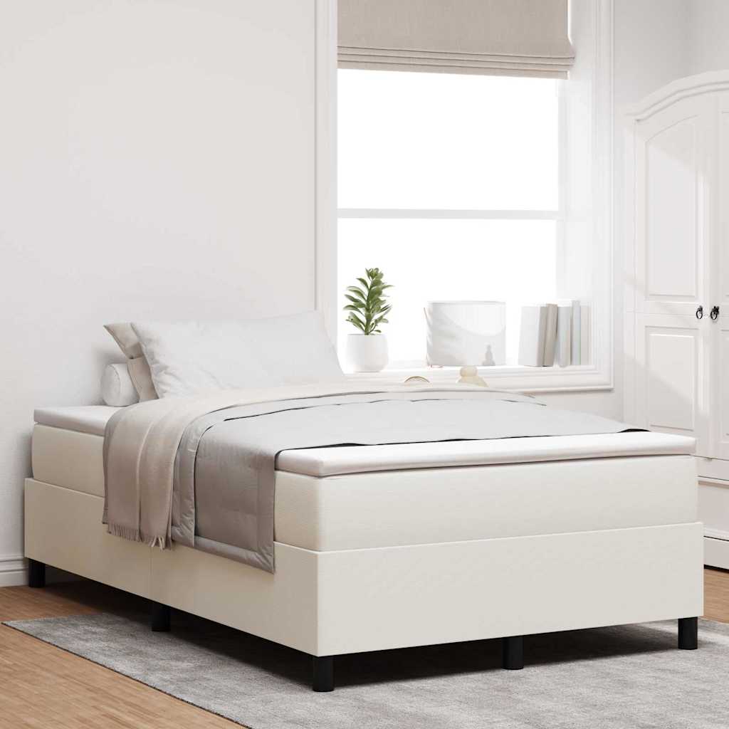 Platform bedframe Crème 120 x 190 cm Katoen Stof – afbeelding 1