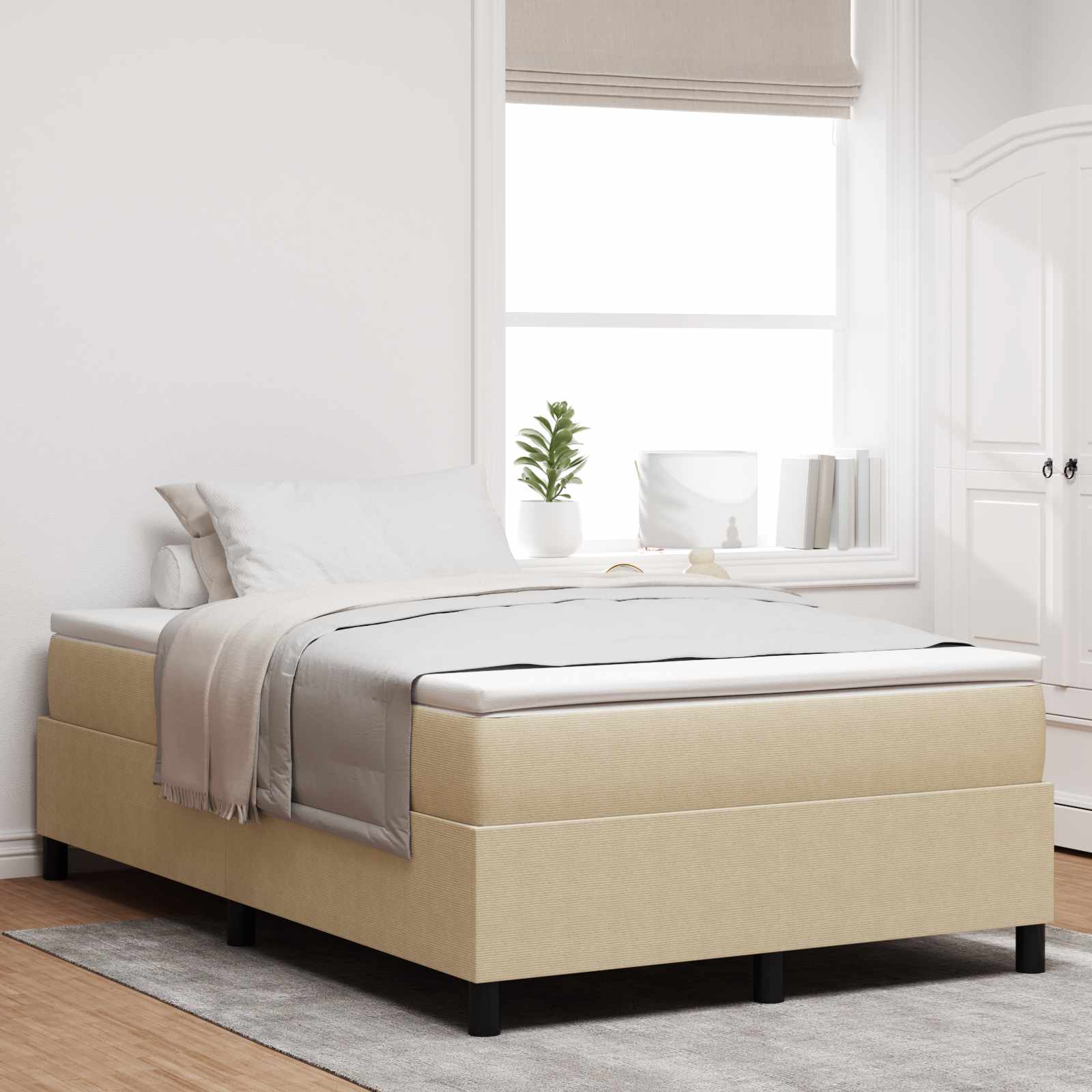 Platform bedframe Grijs groen 120 x 190 cm Katoen Stof – afbeelding 1