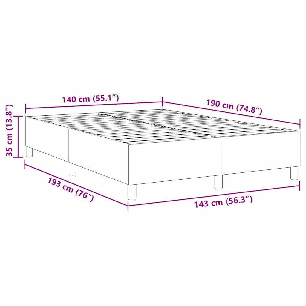 Platform bedframe Crème 140 x 190 cm Katoen Stof – afbeelding 10