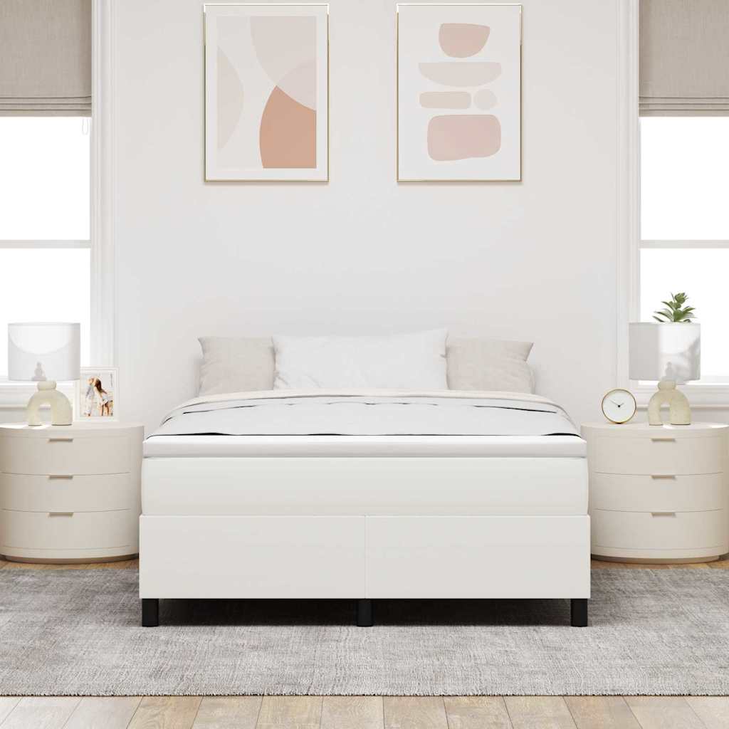 Platform bedframe Crème 140 x 190 cm Katoen Stof – afbeelding 3