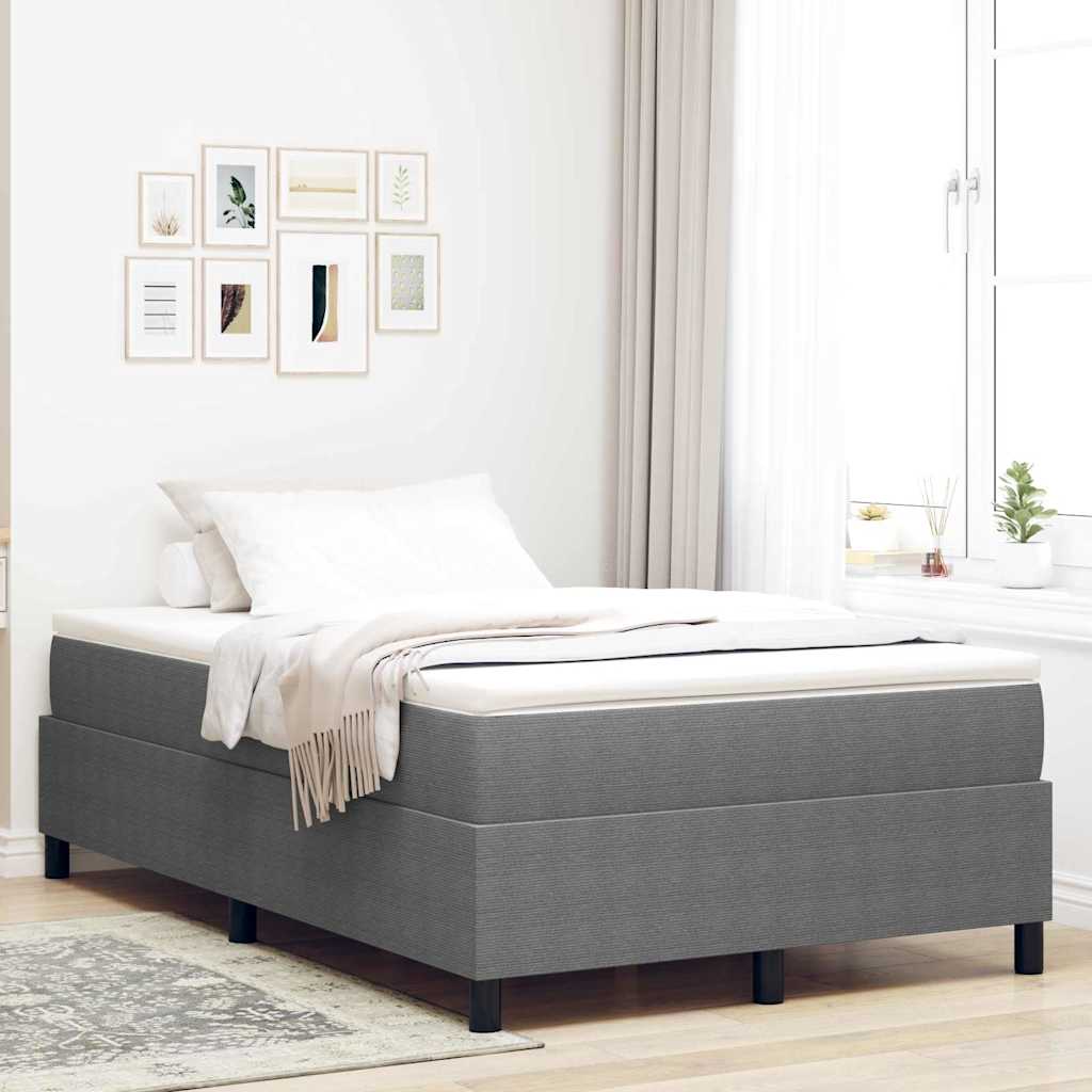 Boxspringbed Lichtgrijs en wit. 120 x 190 cm Katoen Stof – afbeelding 1