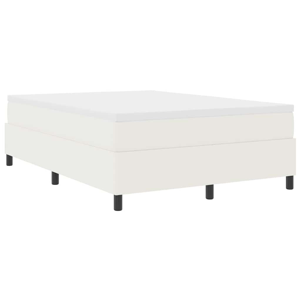 Boxspringbed Crème en Wit 140 x 190 cm Katoen Stof – afbeelding 2
