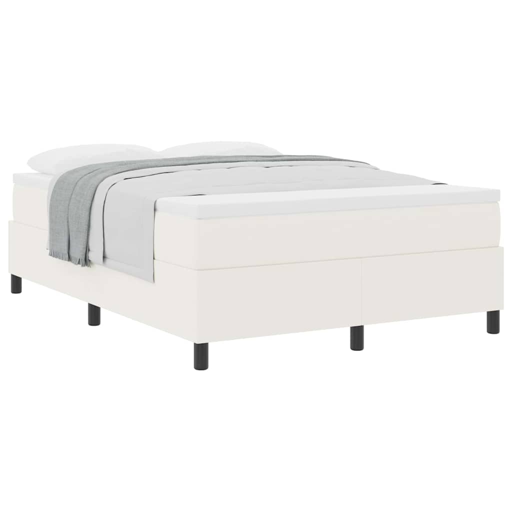 Boxspringbed Crème en Wit 140 x 190 cm Katoen Stof – afbeelding 3