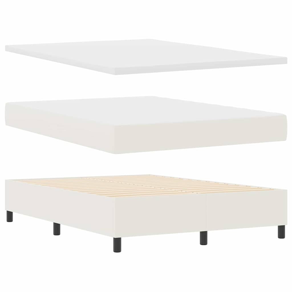 Boxspringbed Crème en Wit 140 x 190 cm Katoen Stof – afbeelding 5