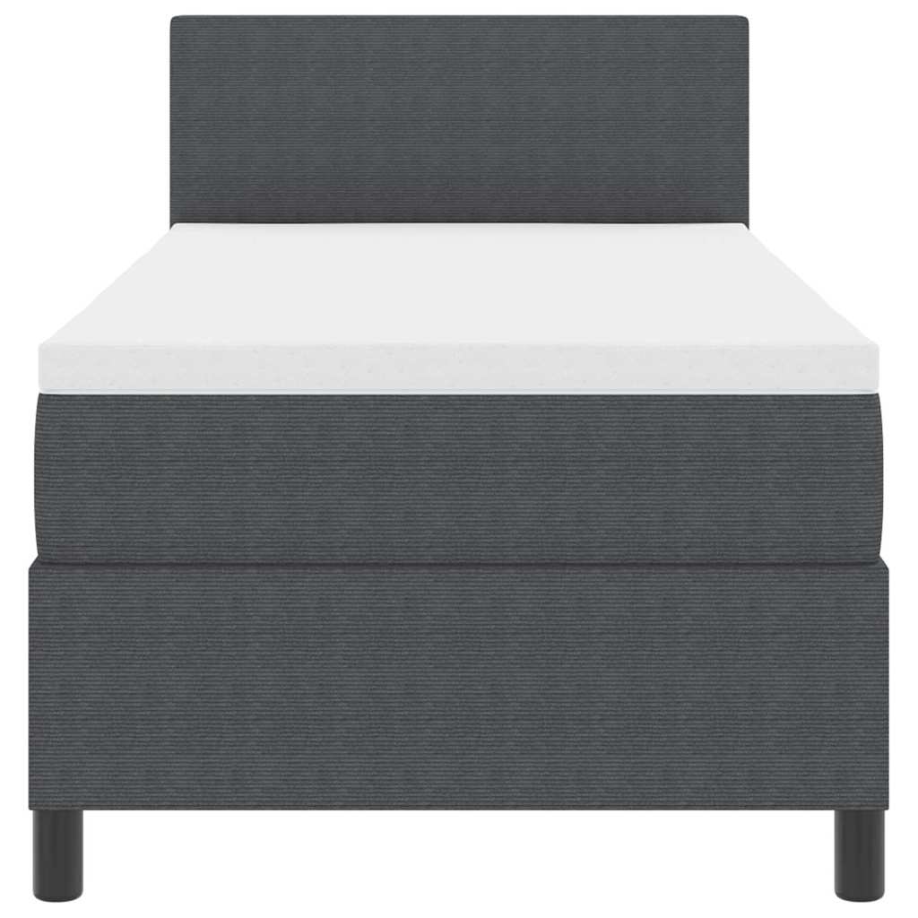 Boxspringbed Donkergrijs en Wit 90 x 190 cm Katoen Stof – afbeelding 7
