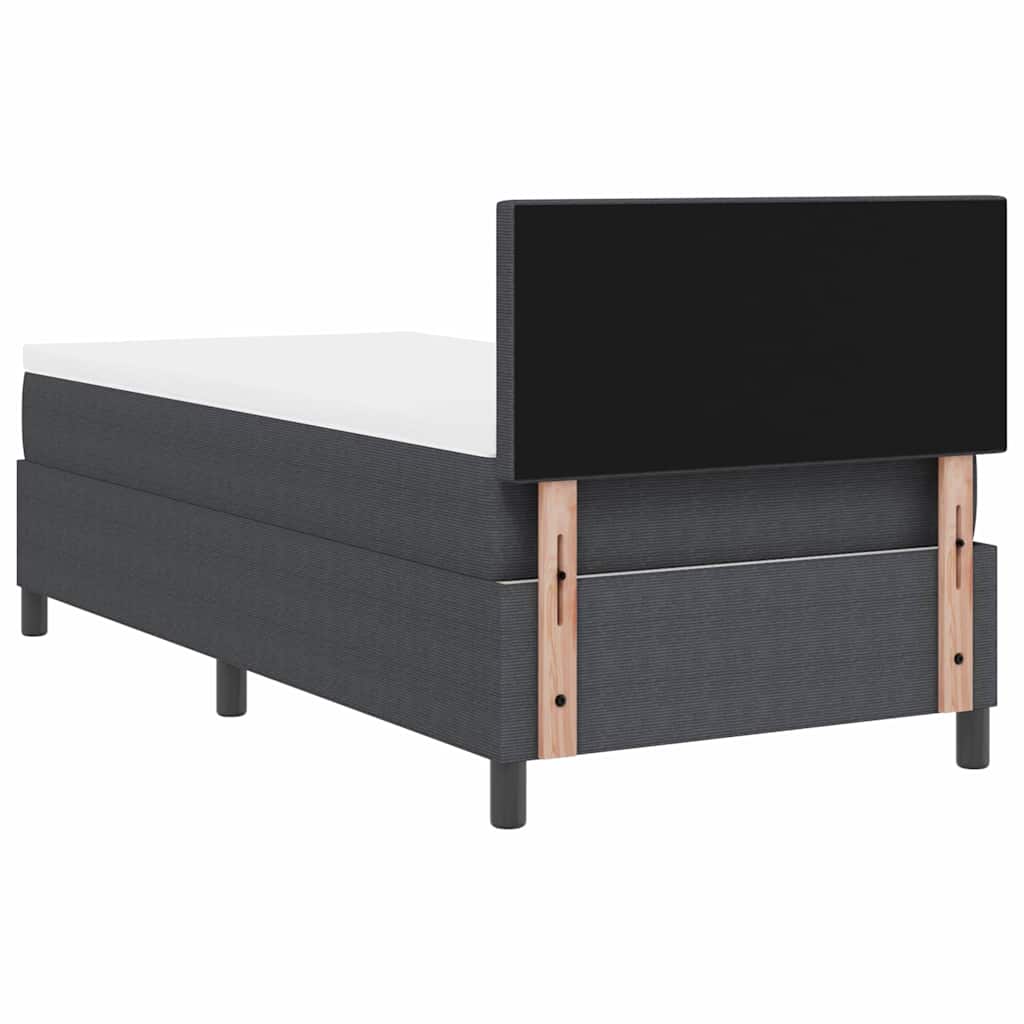 Boxspringbed Donkergrijs en Wit 90 x 190 cm Katoen Stof – afbeelding 9