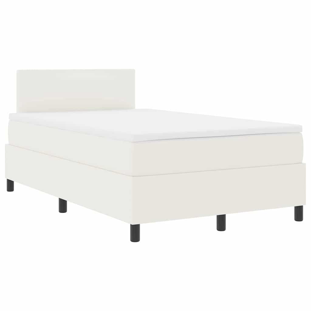 Boxspringbed Crème en Wit 120 x 190 cm Katoen Stof – afbeelding 2