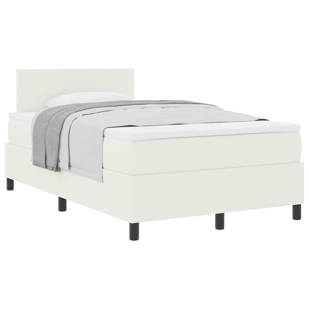 Boxspringbed Crème en Wit 120 x 190 cm Katoen Stof – afbeelding 3