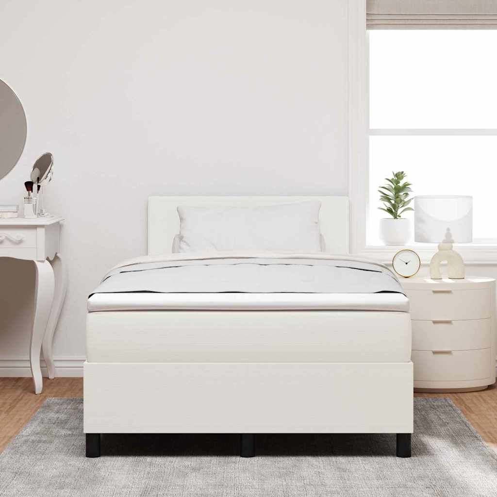Boxspringbed Crème en Wit 120 x 190 cm Katoen Stof – afbeelding 4