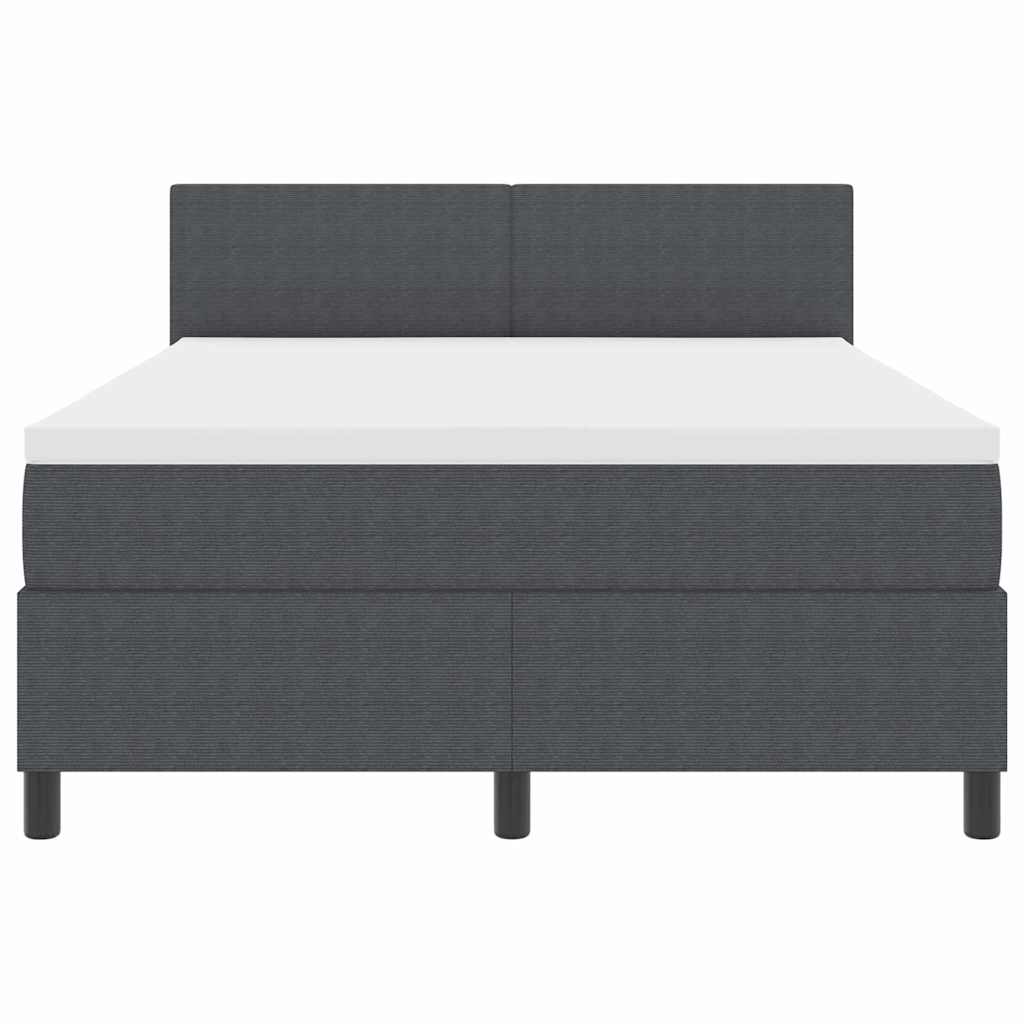 Boxspringbed Donkergrijs en Wit 140 x 190 cm Katoen Stof – afbeelding 7