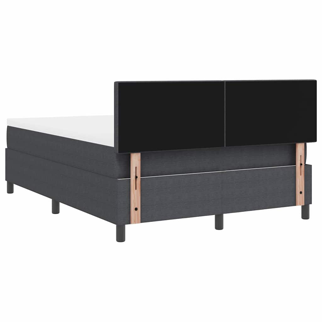 Boxspringbed Donkergrijs en Wit 140 x 190 cm Katoen Stof – afbeelding 9