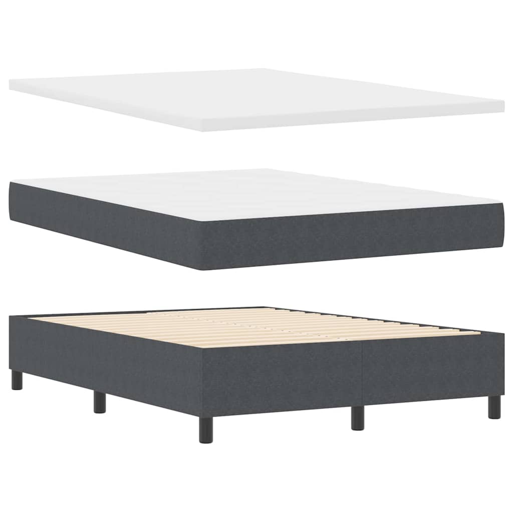 Boxspringbed Donkergrijs en Wit 140 x 200 cm Katoen Stof – afbeelding 5