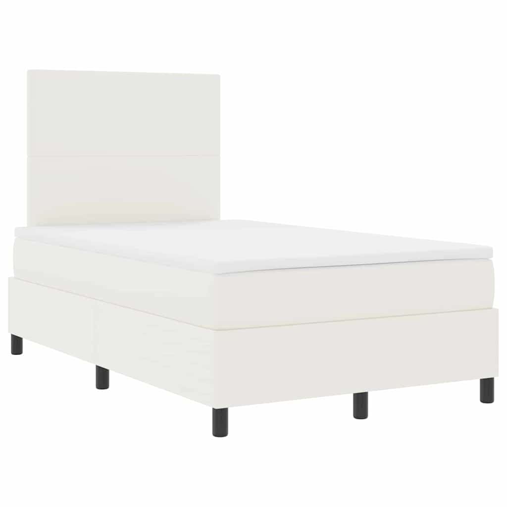 Boxspringbed Crème en Wit 120 x 190 cm Katoen Stof – afbeelding 2