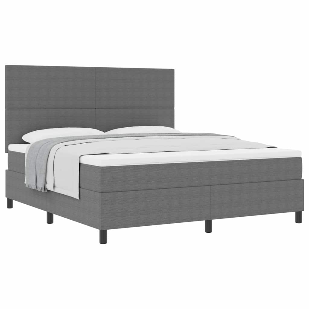 Boxspringbed Lichtgrijs en wit. 180 x 200 cm Katoen Stof – afbeelding 3