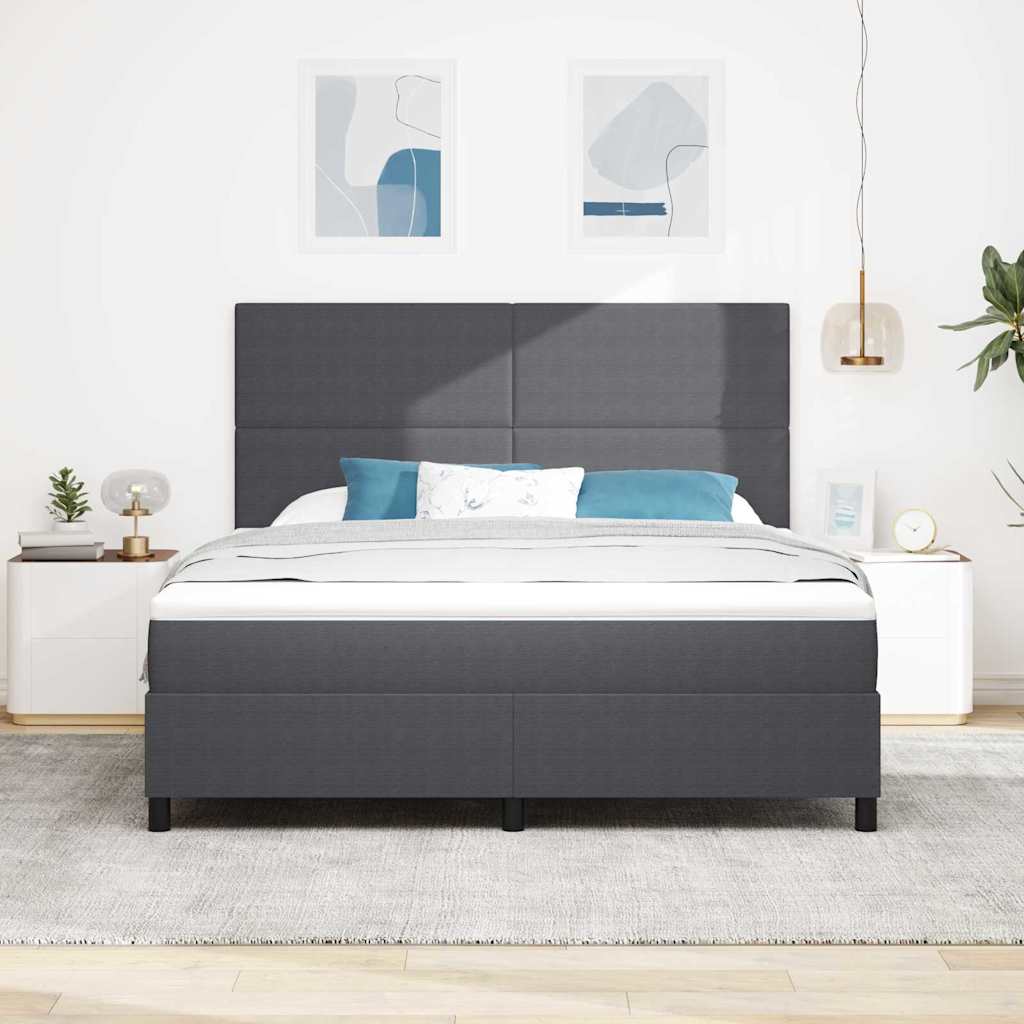 Boxspringbed Donkergrijs en Wit 180 x 200 cm Katoen Stof – afbeelding 4