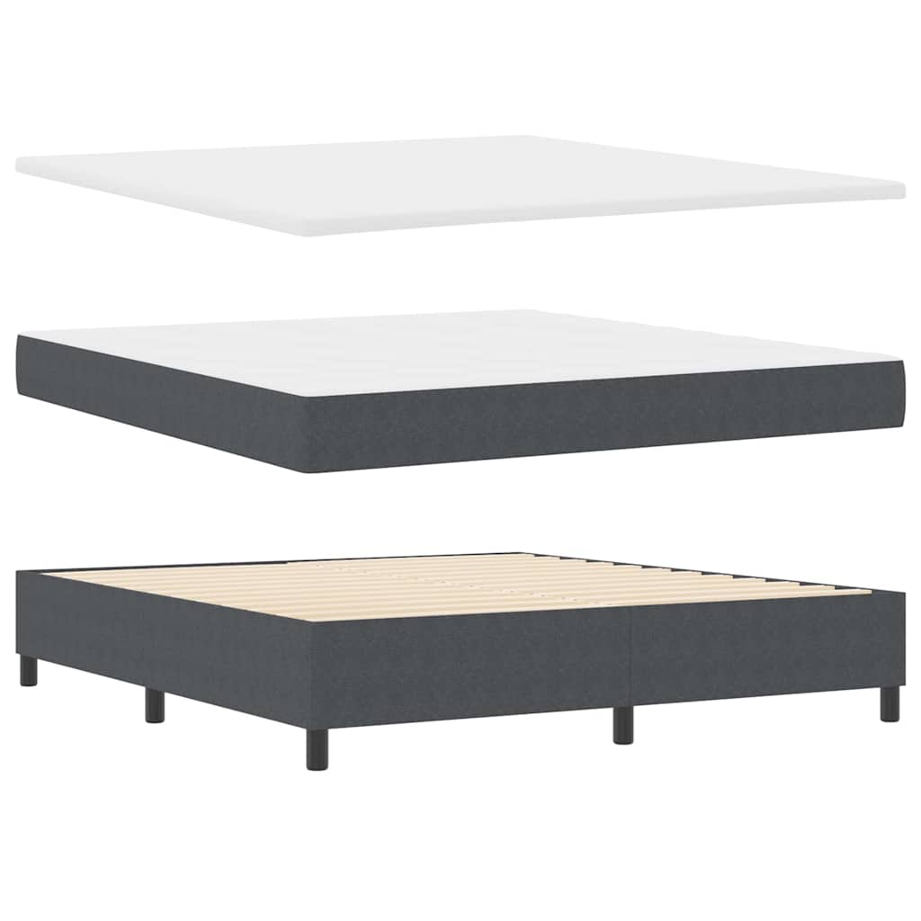 Boxspringbed Donkergrijs en Wit 180 x 200 cm Katoen Stof – afbeelding 5