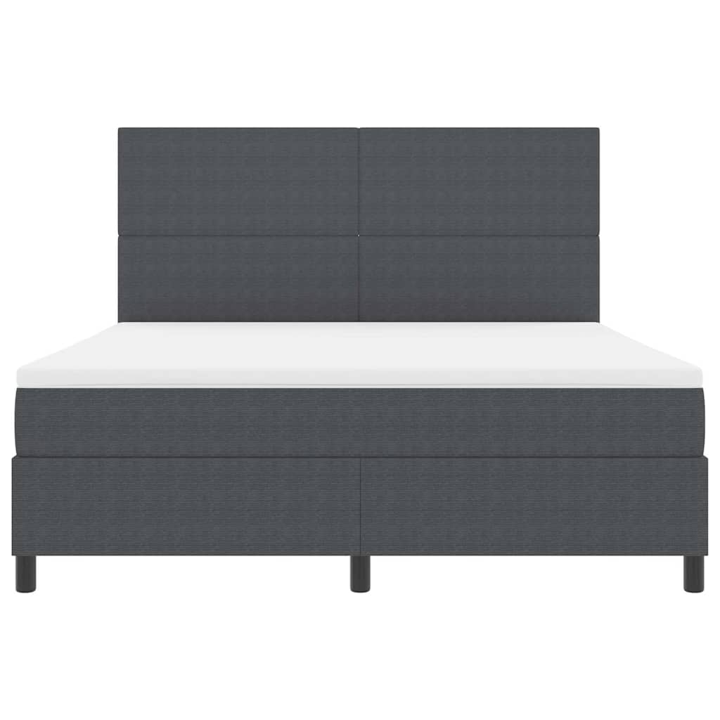 Boxspringbed Donkergrijs en Wit 180 x 200 cm Katoen Stof – afbeelding 7