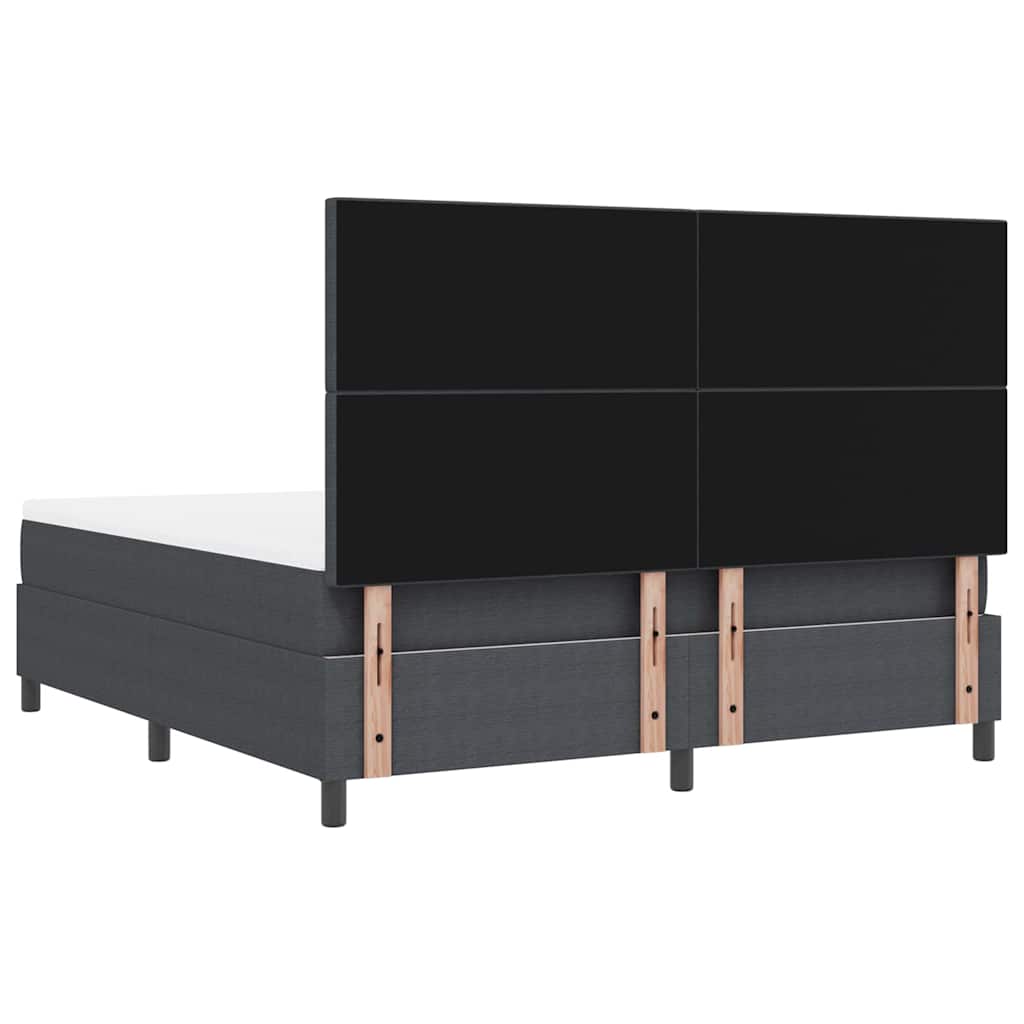 Boxspringbed Donkergrijs en Wit 180 x 200 cm Katoen Stof – afbeelding 9