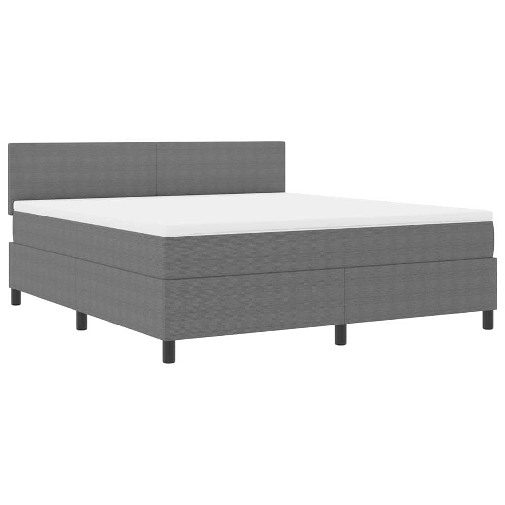 LED Box Spring Bed Lichtgrijs en wit. 180 x 200 cm Katoen Stof – afbeelding 2