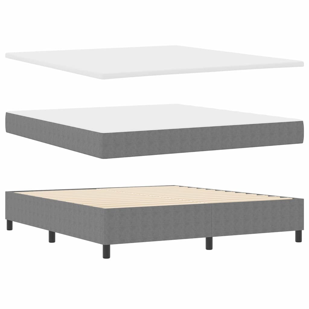 LED Box Spring Bed Lichtgrijs en wit. 180 x 200 cm Katoen Stof – afbeelding 6