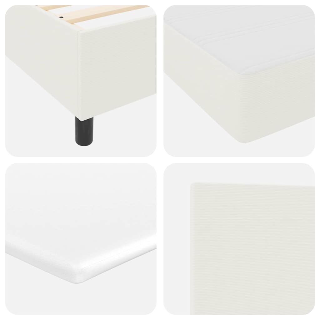 LED Box Spring Bed Crème en Wit 120 x 190 cm Katoen Stof – afbeelding 11