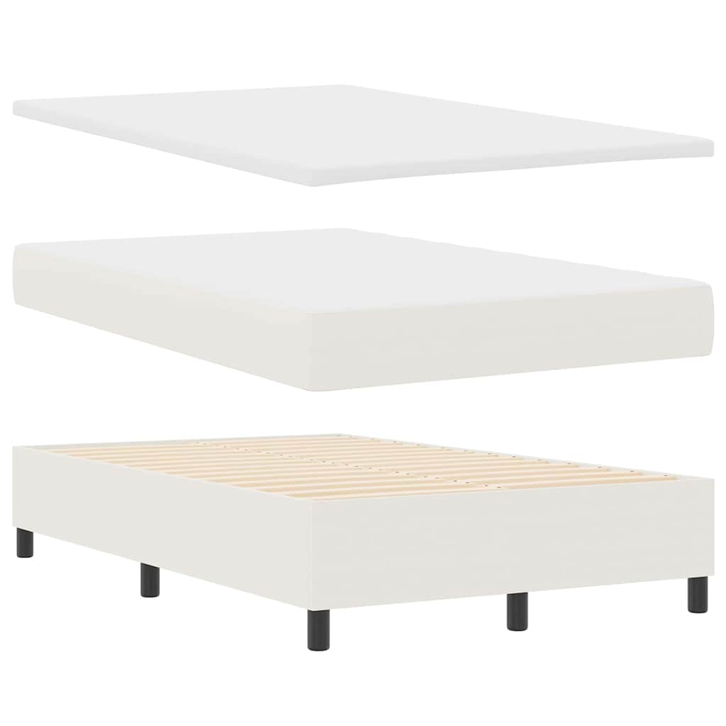 LED Box Spring Bed Crème en Wit 120 x 190 cm Katoen Stof – afbeelding 6