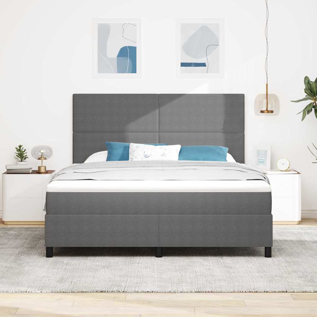 LED Box Spring Bed Lichtgrijs en wit. 180 x 200 cm Katoen Stof – afbeelding 4